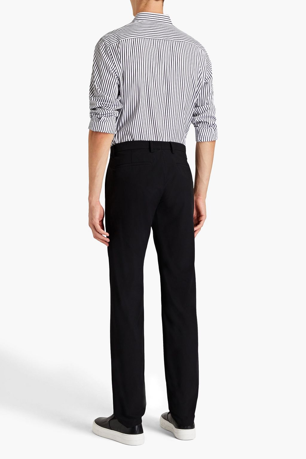 THEORY Striped cotton-poplin shirt