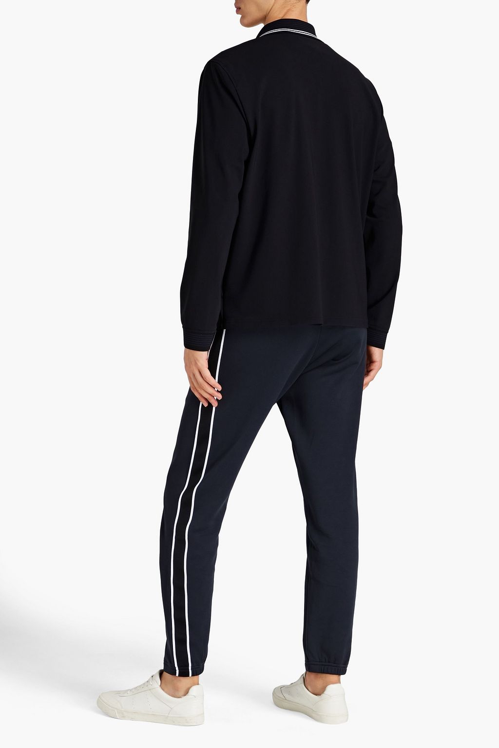 THEORY Cropped satin-jersey track pants