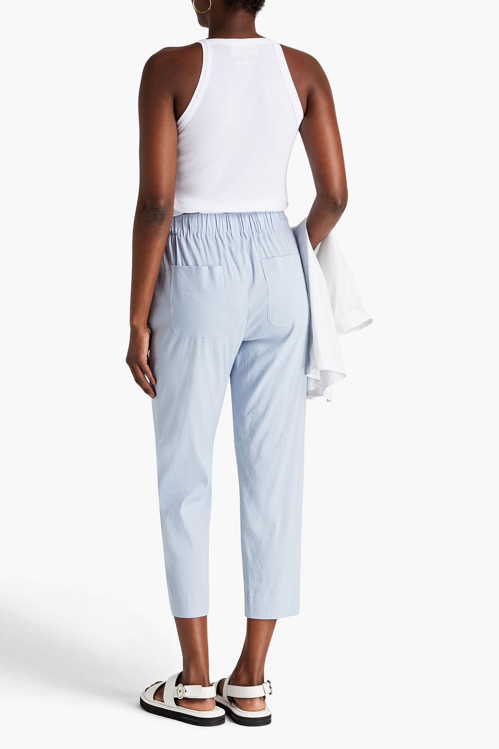 VINCE. Cropped gathered linenblend tapered pants THE