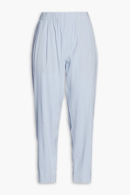 VINCE. Cropped gathered linenblend tapered pants THE