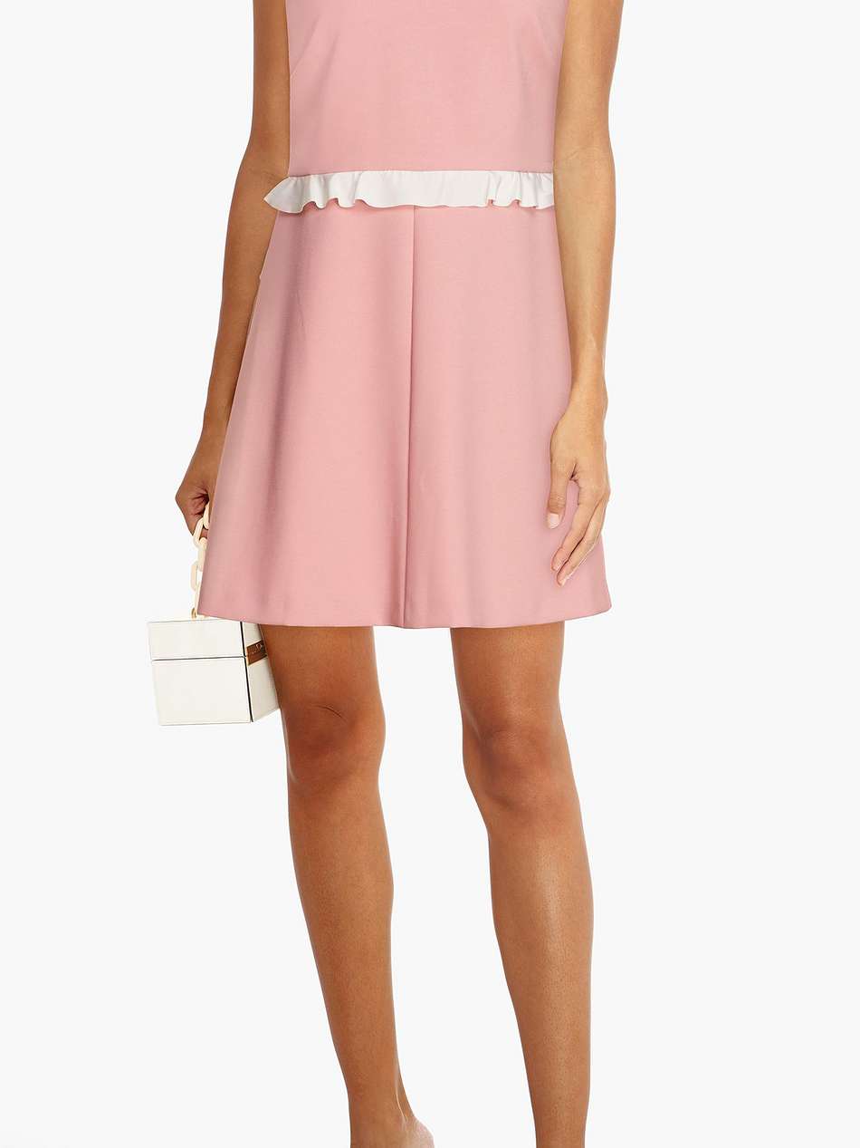 ruffled crepe mini dress
