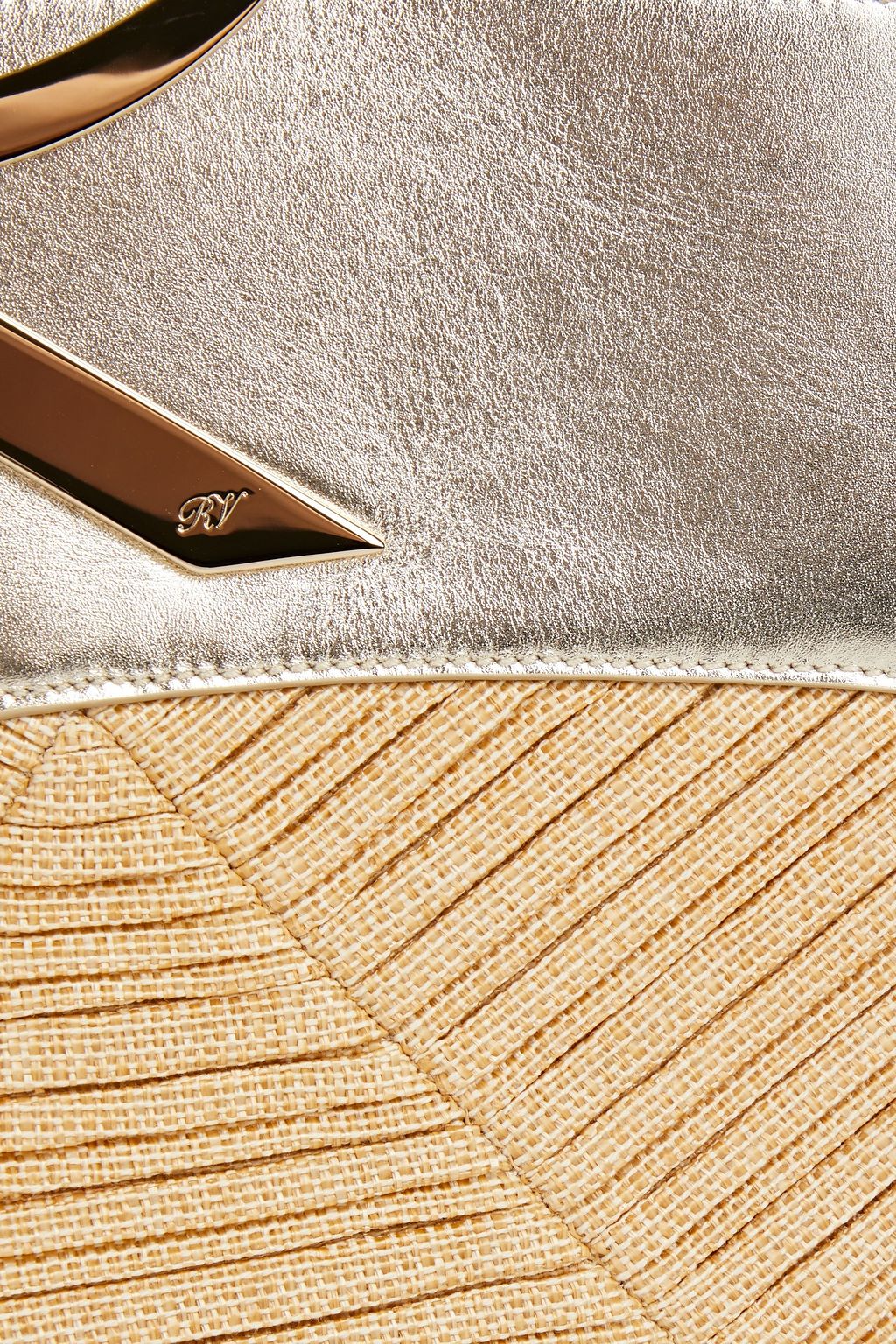 ROGER VIVIER Leather-trimmed canvas tote