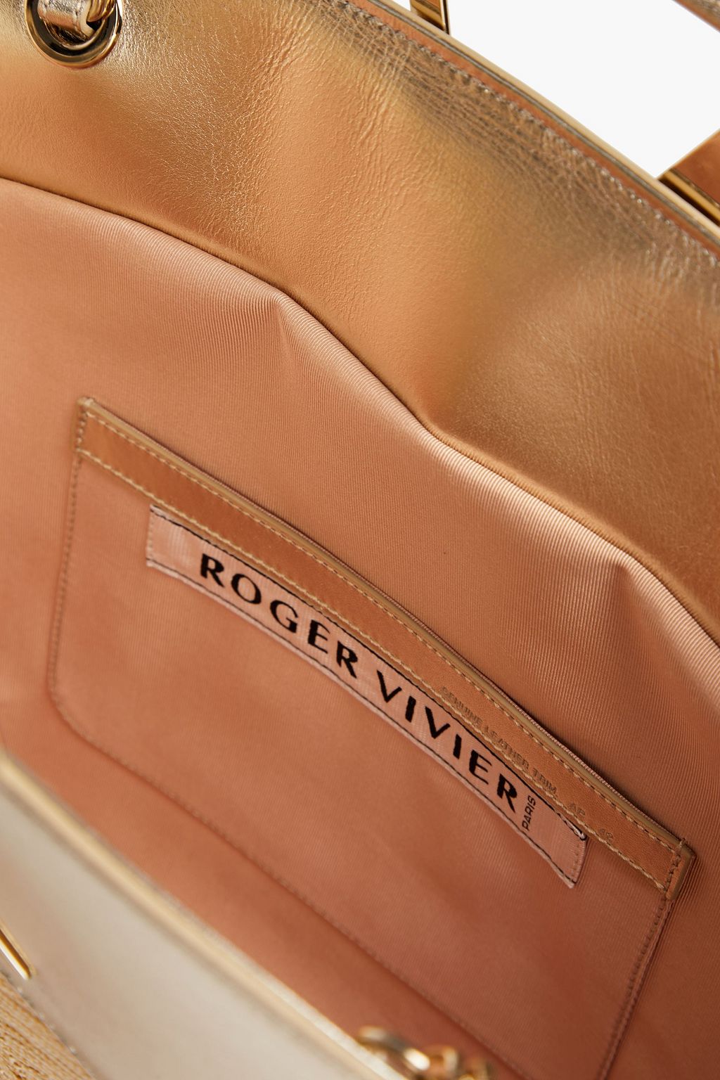 ROGER VIVIER Leather-trimmed canvas tote