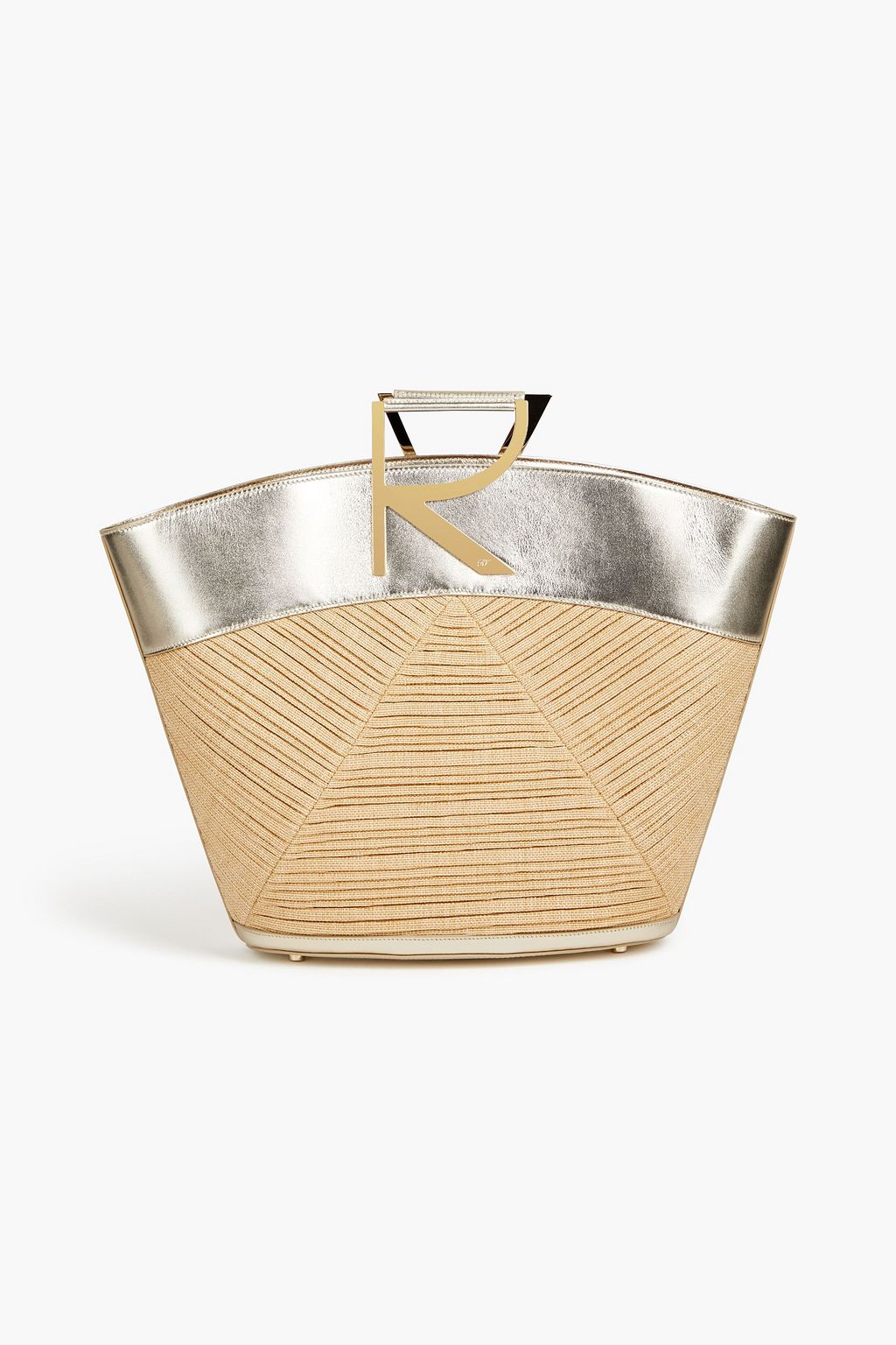 ROGER VIVIER Leather-trimmed canvas tote