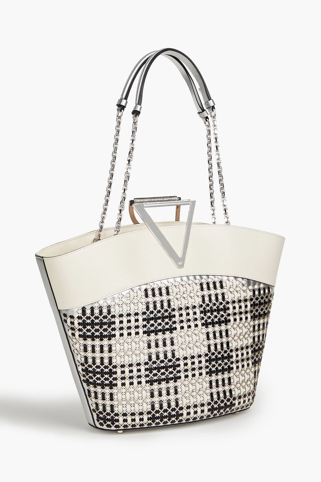 ROGER VIVIER Metallic woven leather tote