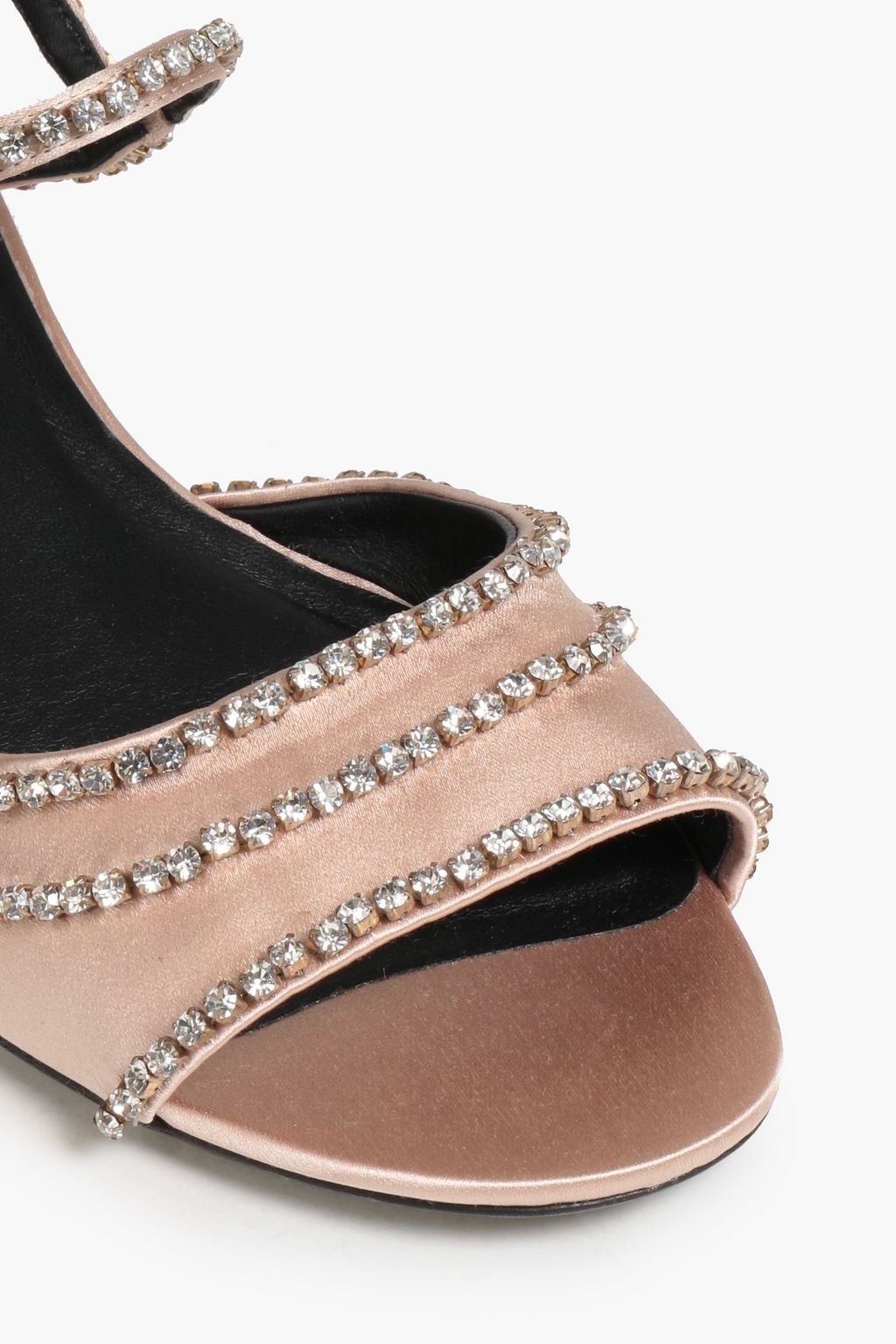 ROGER VIVIER صندل ’فلاور ستراس’ من الساتان مزين بالكريستال