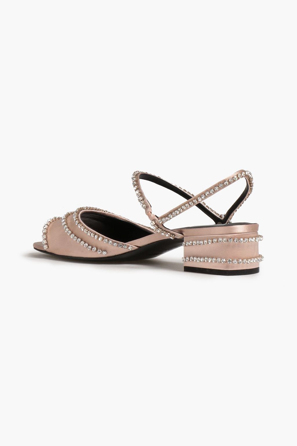 ROGER VIVIER صندل ’فلاور ستراس’ من الساتان مزين بالكريستال