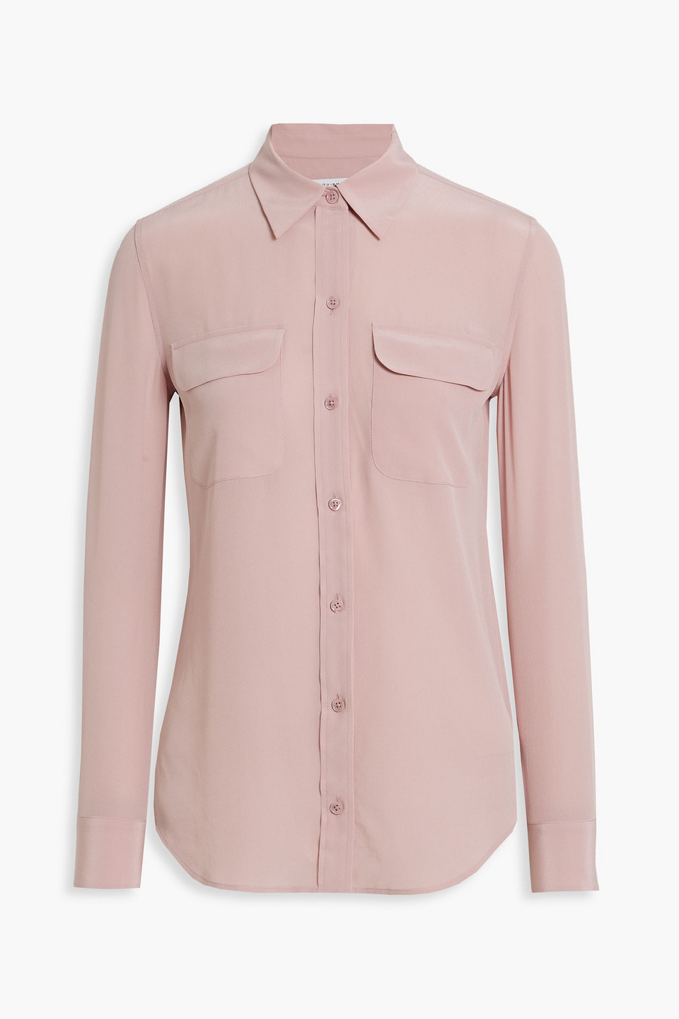Equipment Slim Signature Solid Silk Shirt In Baby Pink