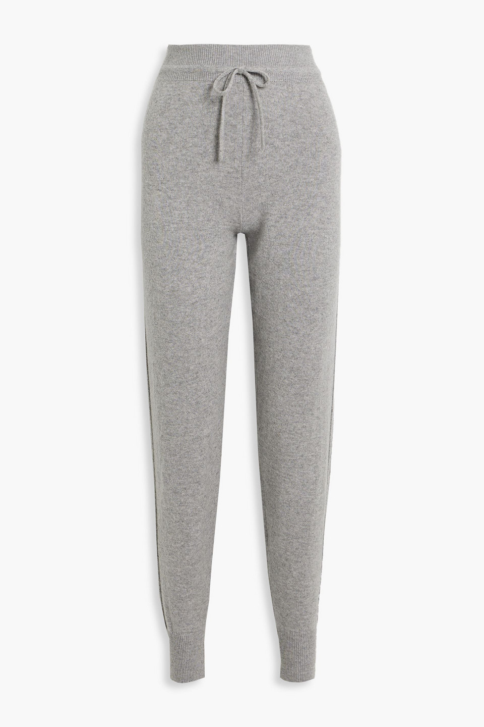 Mélange cashmere-blend track pants