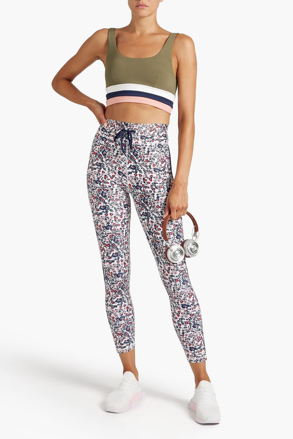 THE UPSIDE Cropped floral-print stretch leggings