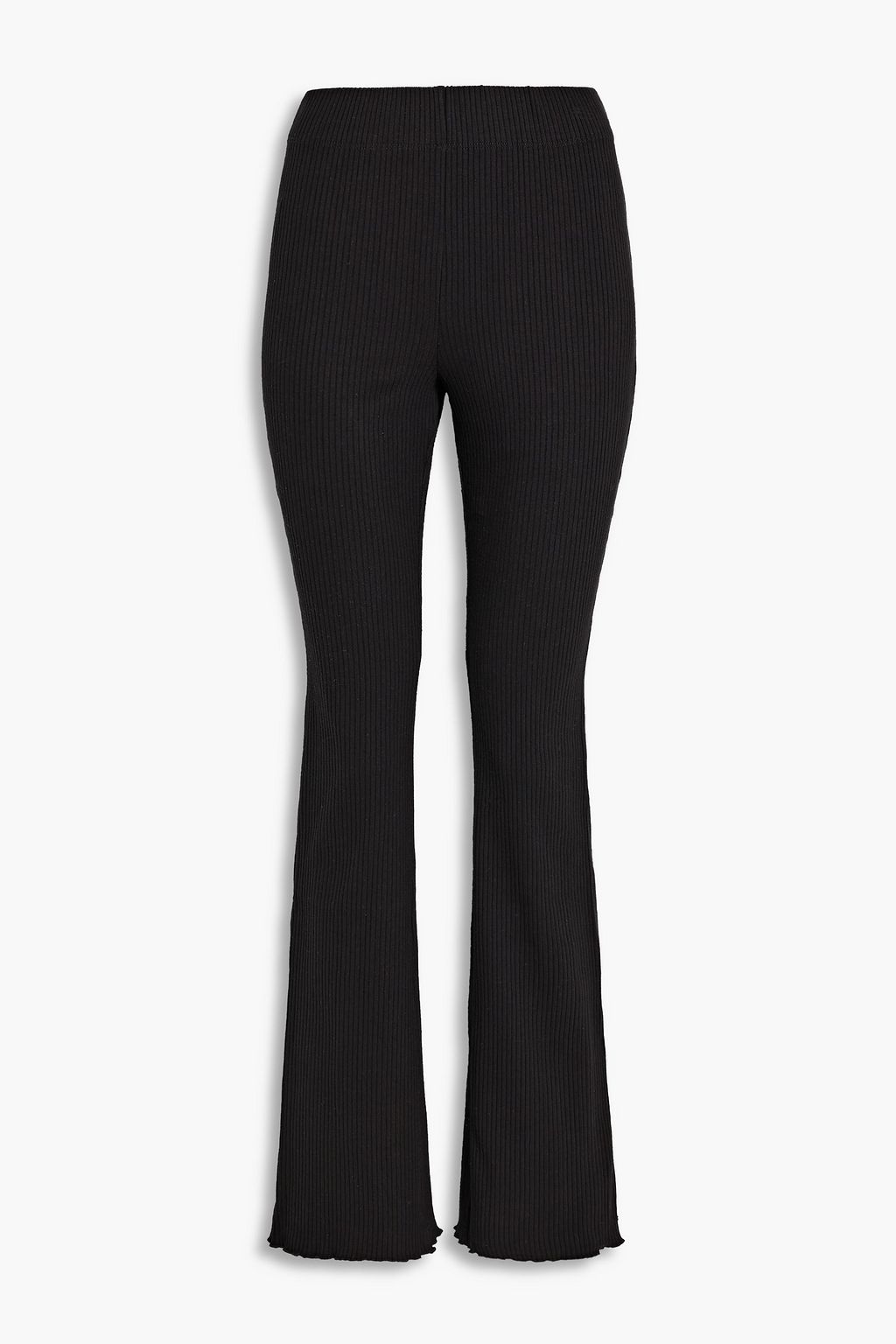 Ribbed stretch-cotton jersey flared pants