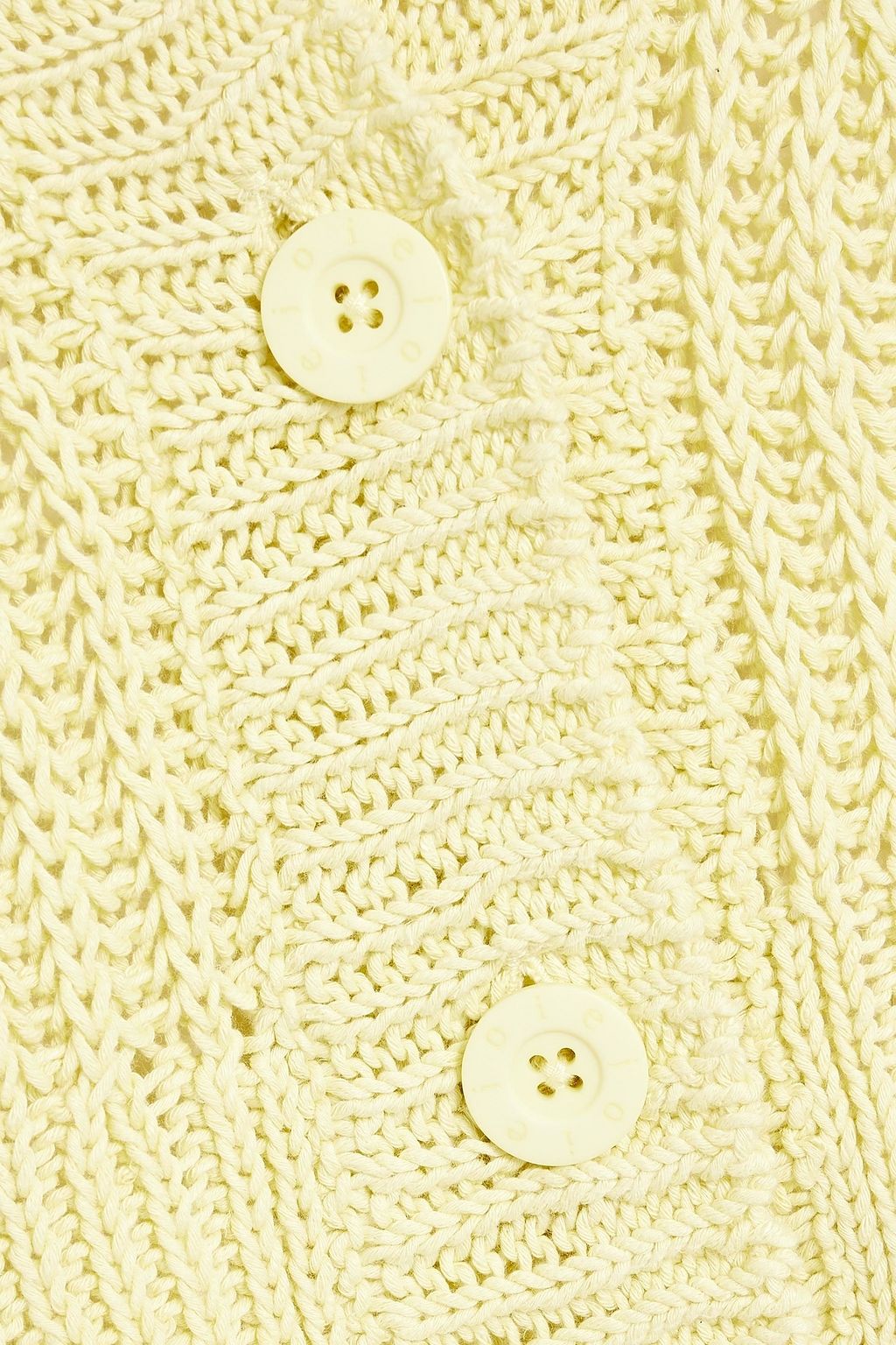 JOIE Deming cable-knit cotton and linen-blend cardigan