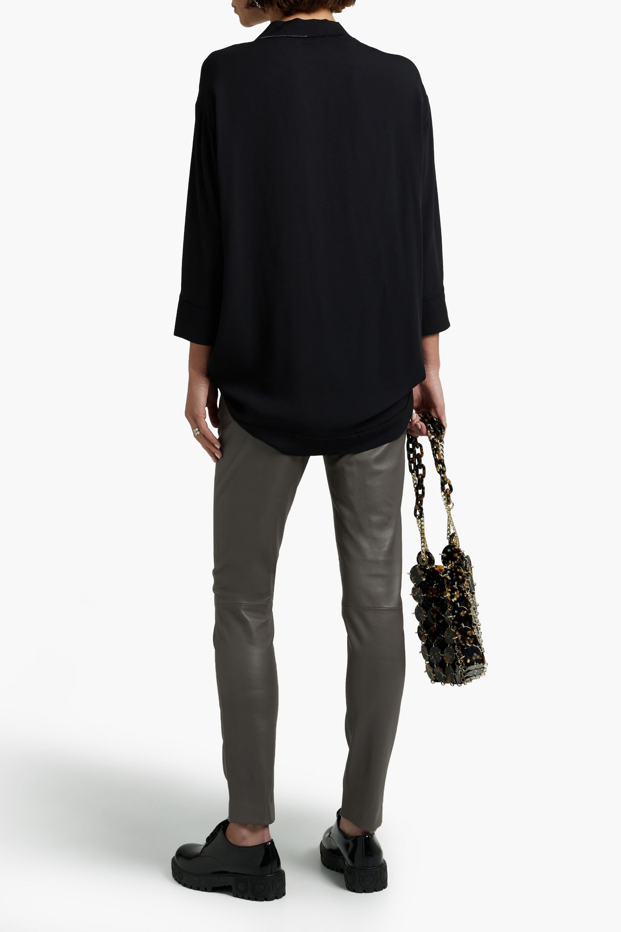 FABIANA FILIPPI Leather skinny pants