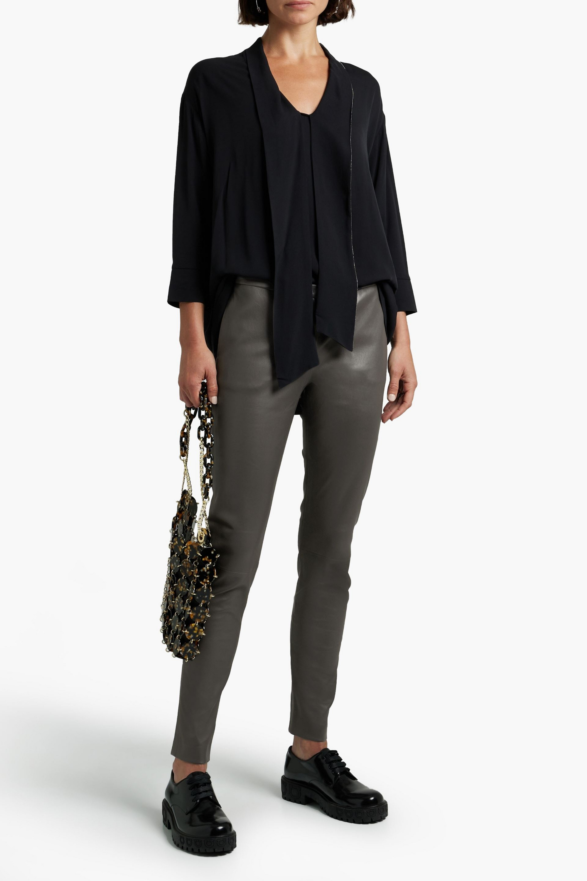 FABIANA FILIPPI Leather skinny pants