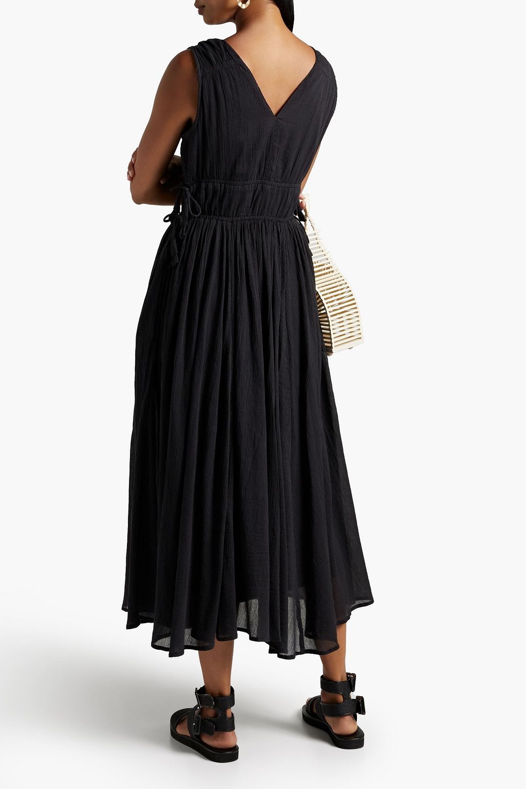 JOIE Margarettea crinkled cottongauze midi dress THE