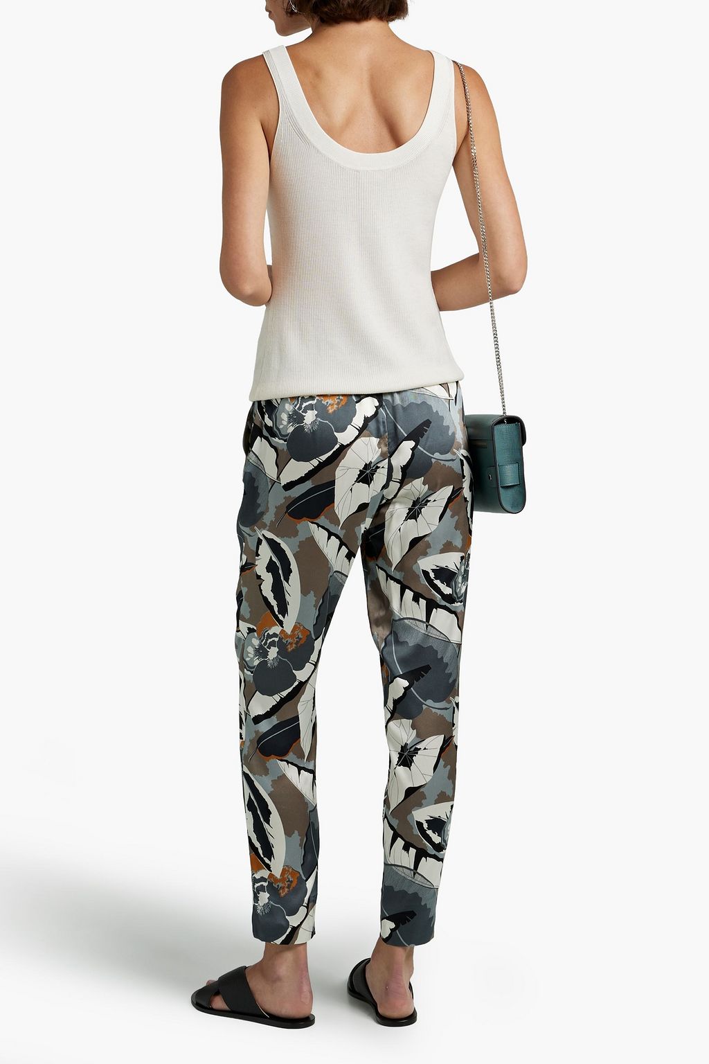 FABIANA FILIPPI Printed silk-satin tapered pants