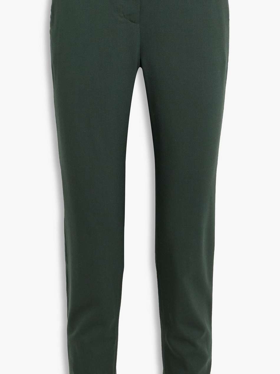 merino wool-blend twill slim-leg pants