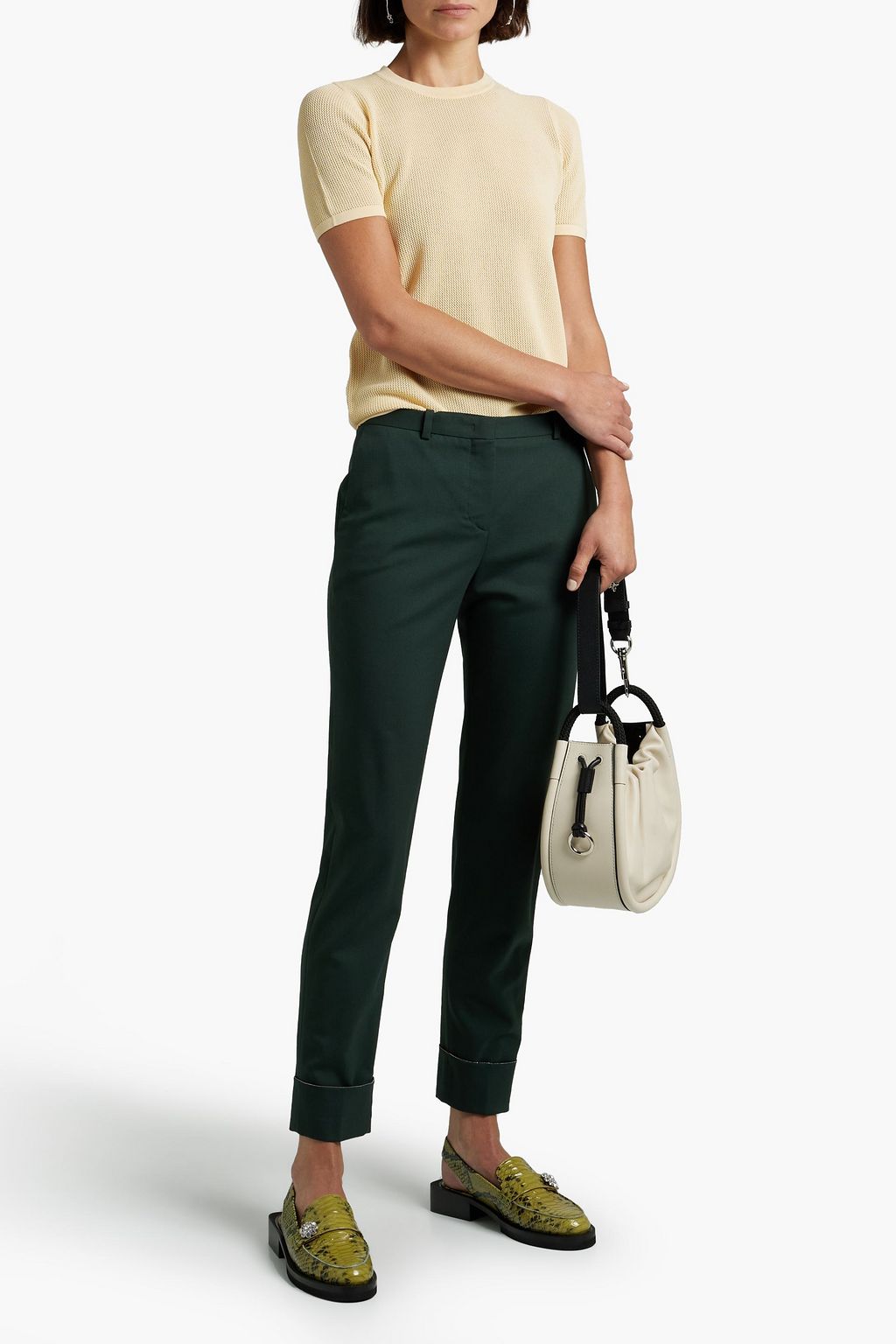 FABIANA FILIPPI Merino wool-blend twill slim-leg pants
