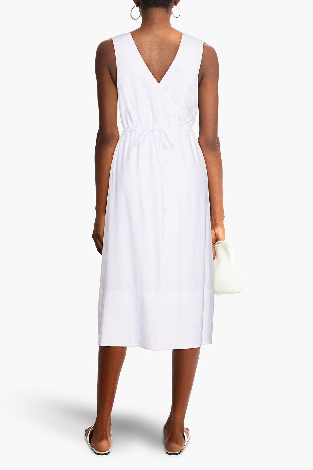 VINCE. Wrap-effect crepe midi dress