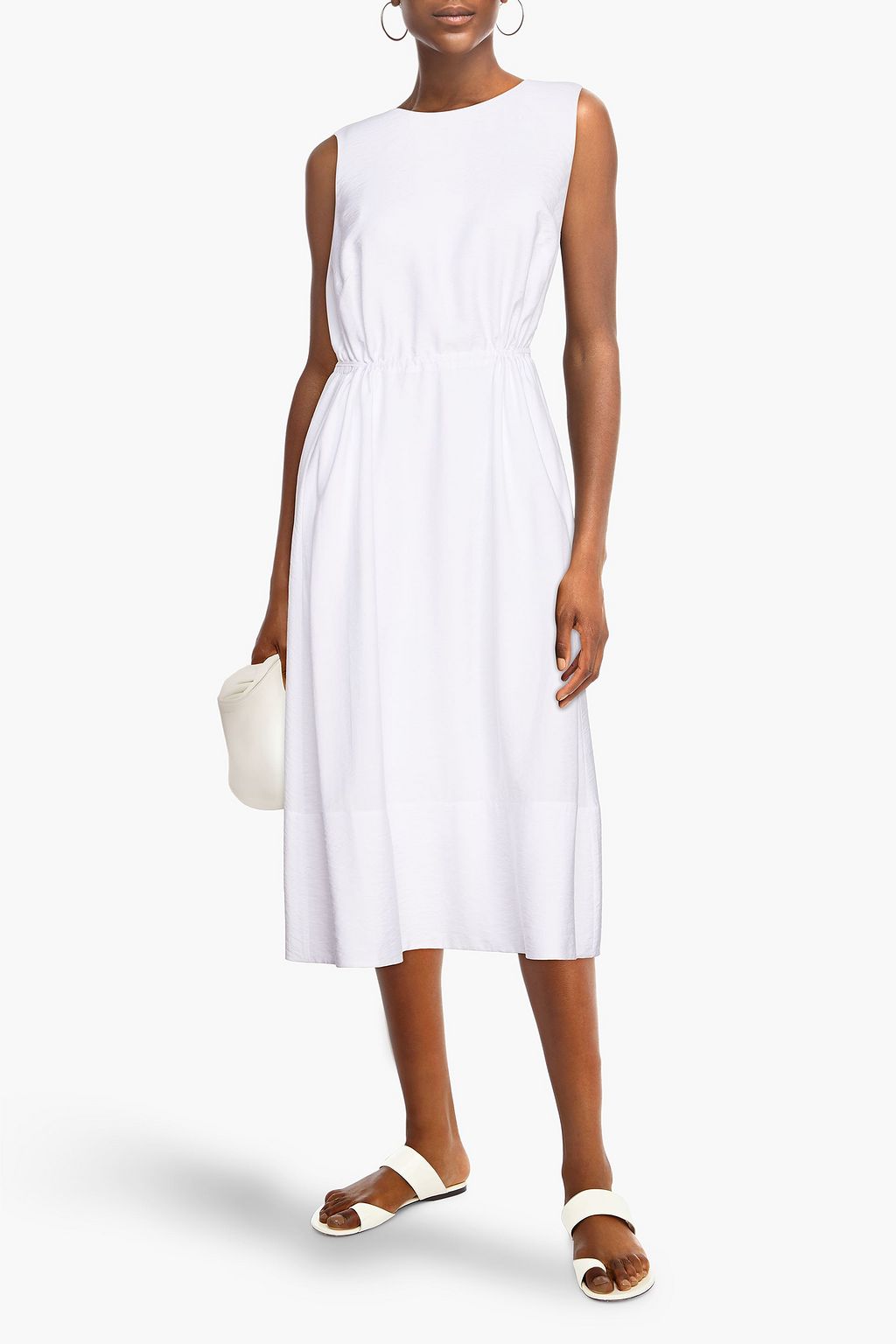 VINCE. Wrap-effect crepe midi dress | THE OUTNET