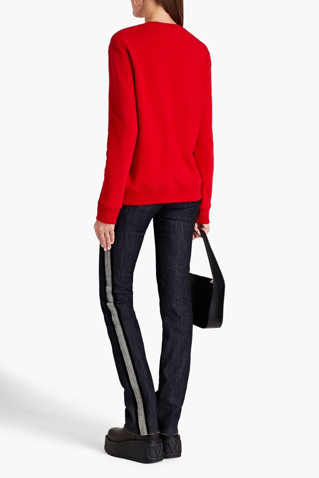 REDVALENTINO Printed French cotton-blend terry sweatshirt