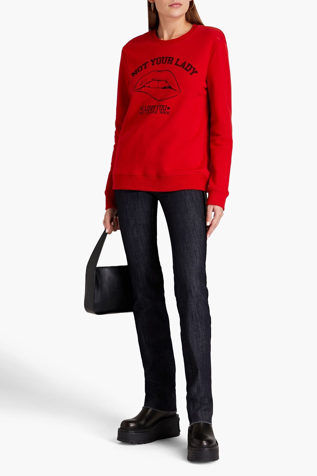 REDVALENTINO Printed French cotton-blend terry sweatshirt