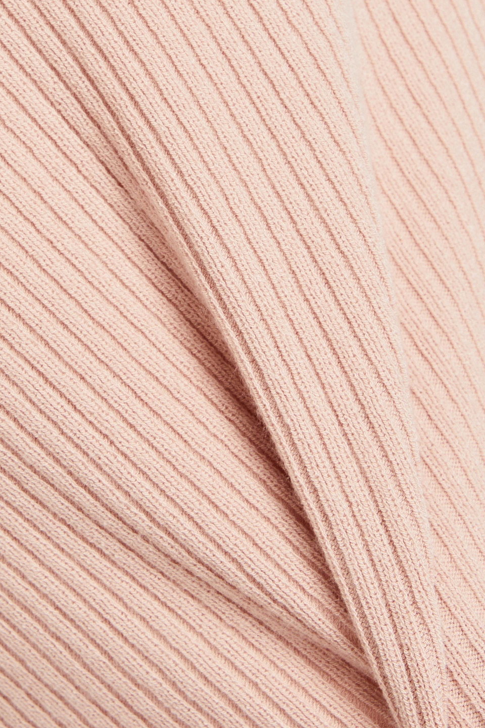 Red Valentino Embroidered Point D'esprit And Ribbed-knit Top In Blush