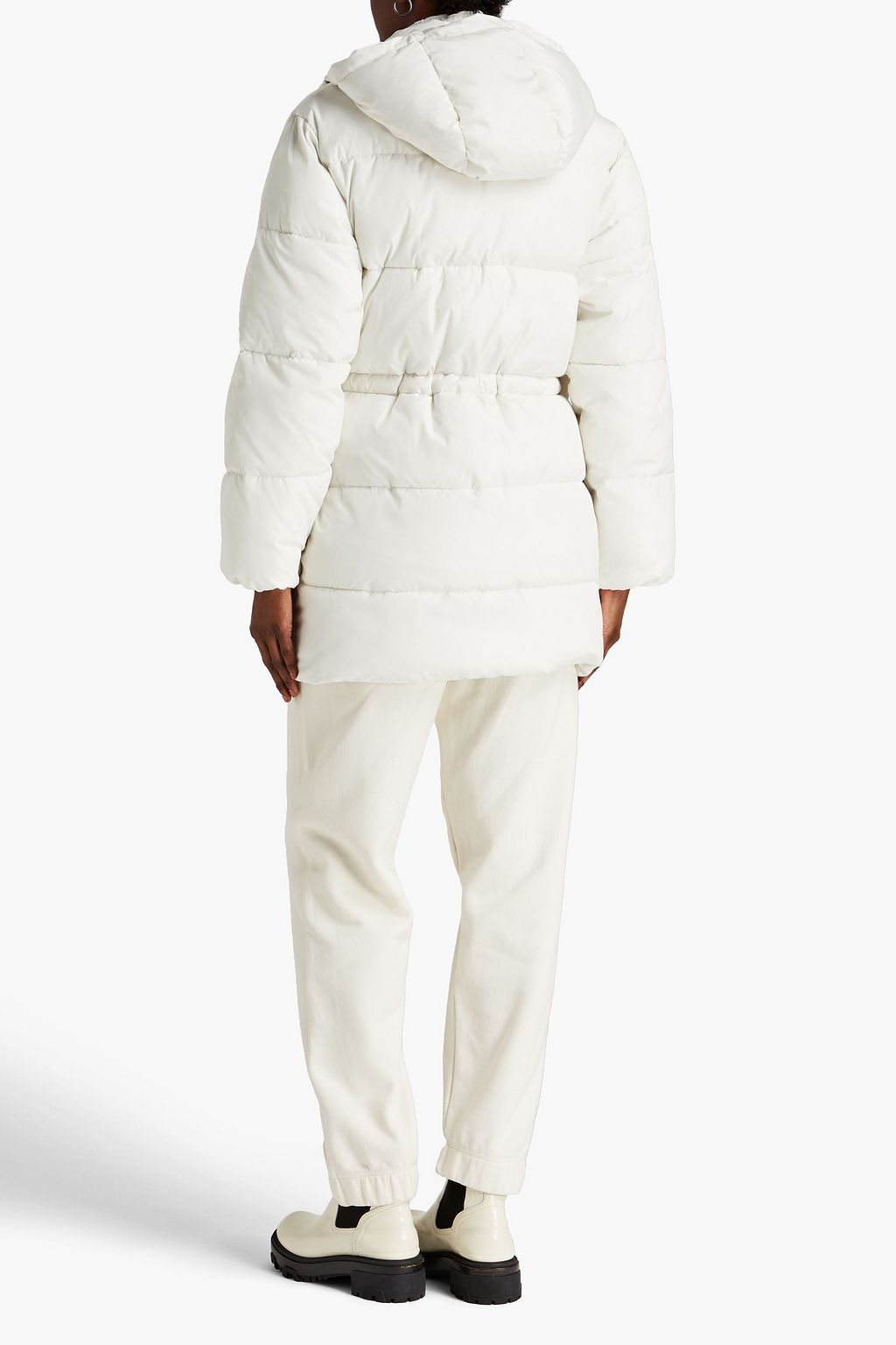 GANNI Quilted shell hooded coat
