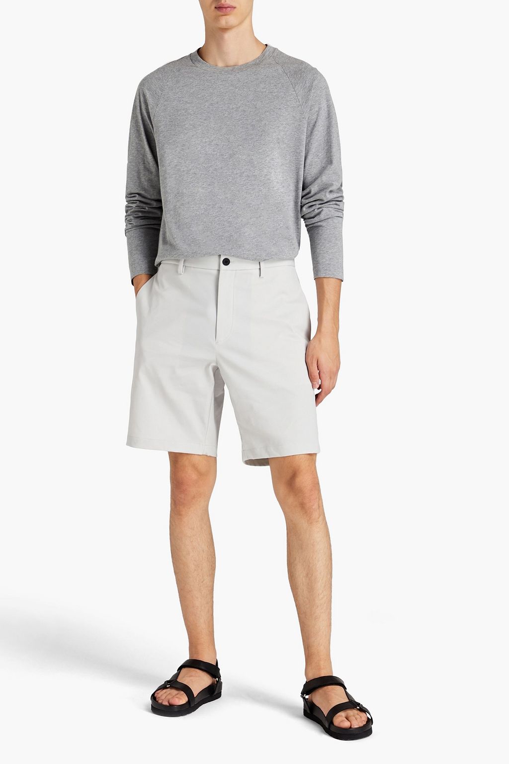 THEORY Mélange cotton-jersey T-shirt