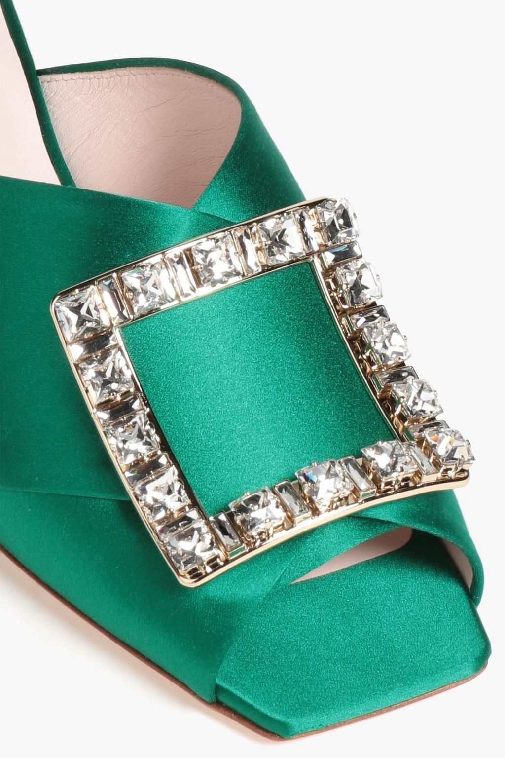 ROGER VIVIER Tres Vivier crystal-embellished satin mules