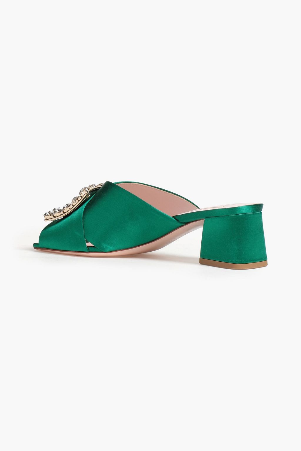 ROGER VIVIER Tres Vivier crystal-embellished satin mules
