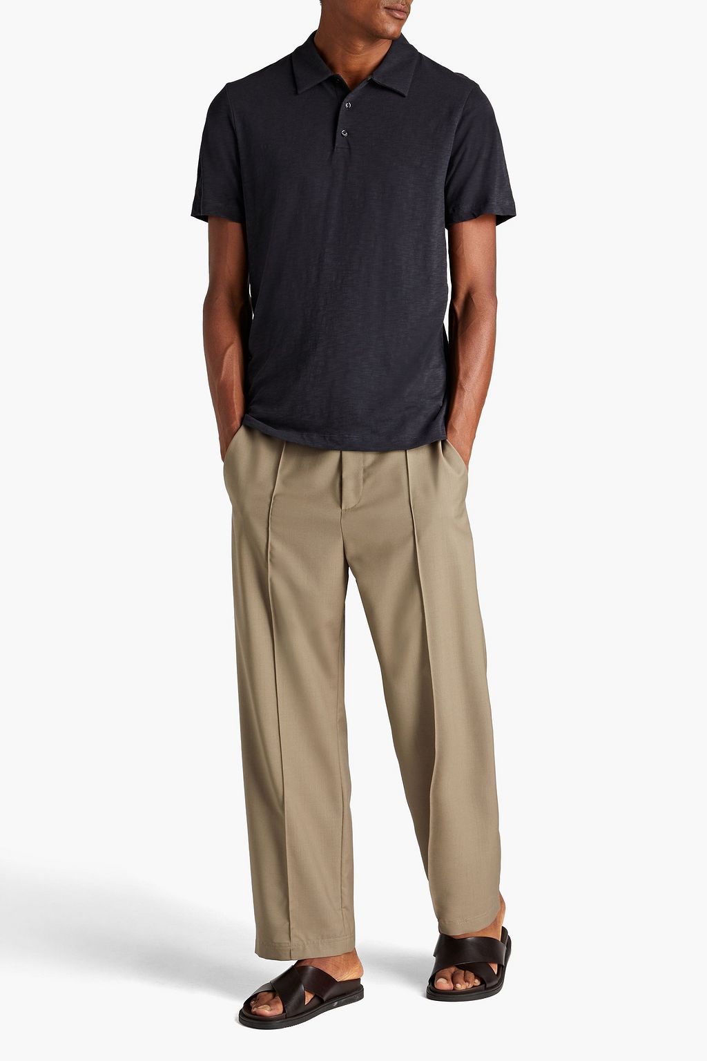 THEORY Slub cotton-jersey polo shirt