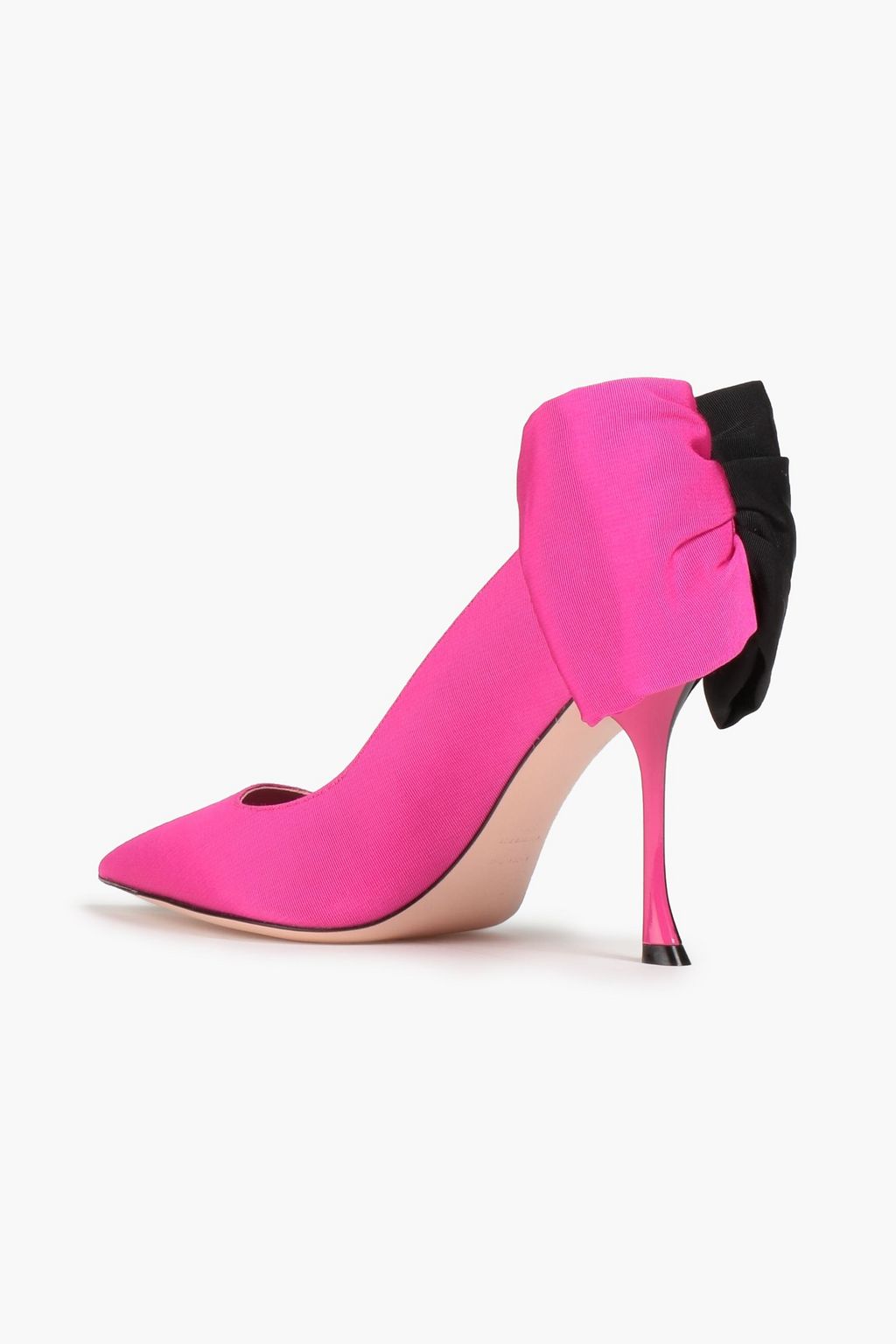 ROGER VIVIER حذاء بكعب عالٍ «بيبو» من القماش العثماني من لونين مزين بعقدة فيونكة