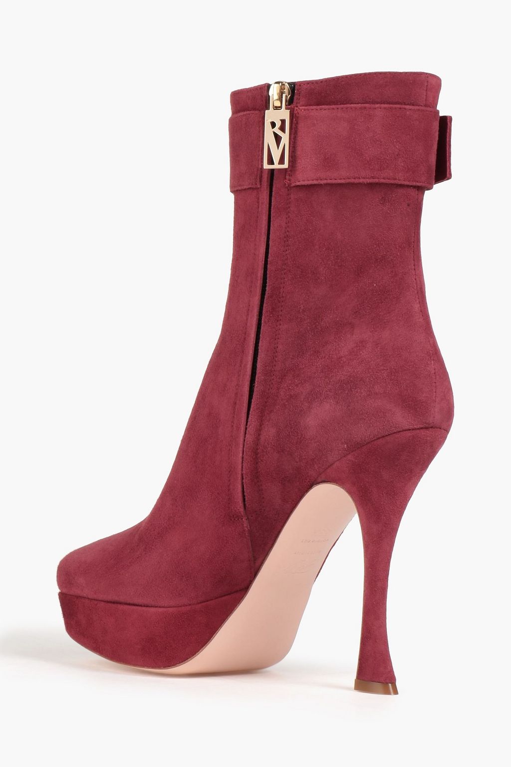 ROGER VIVIER Buckle-embellished suede platform ankle boots