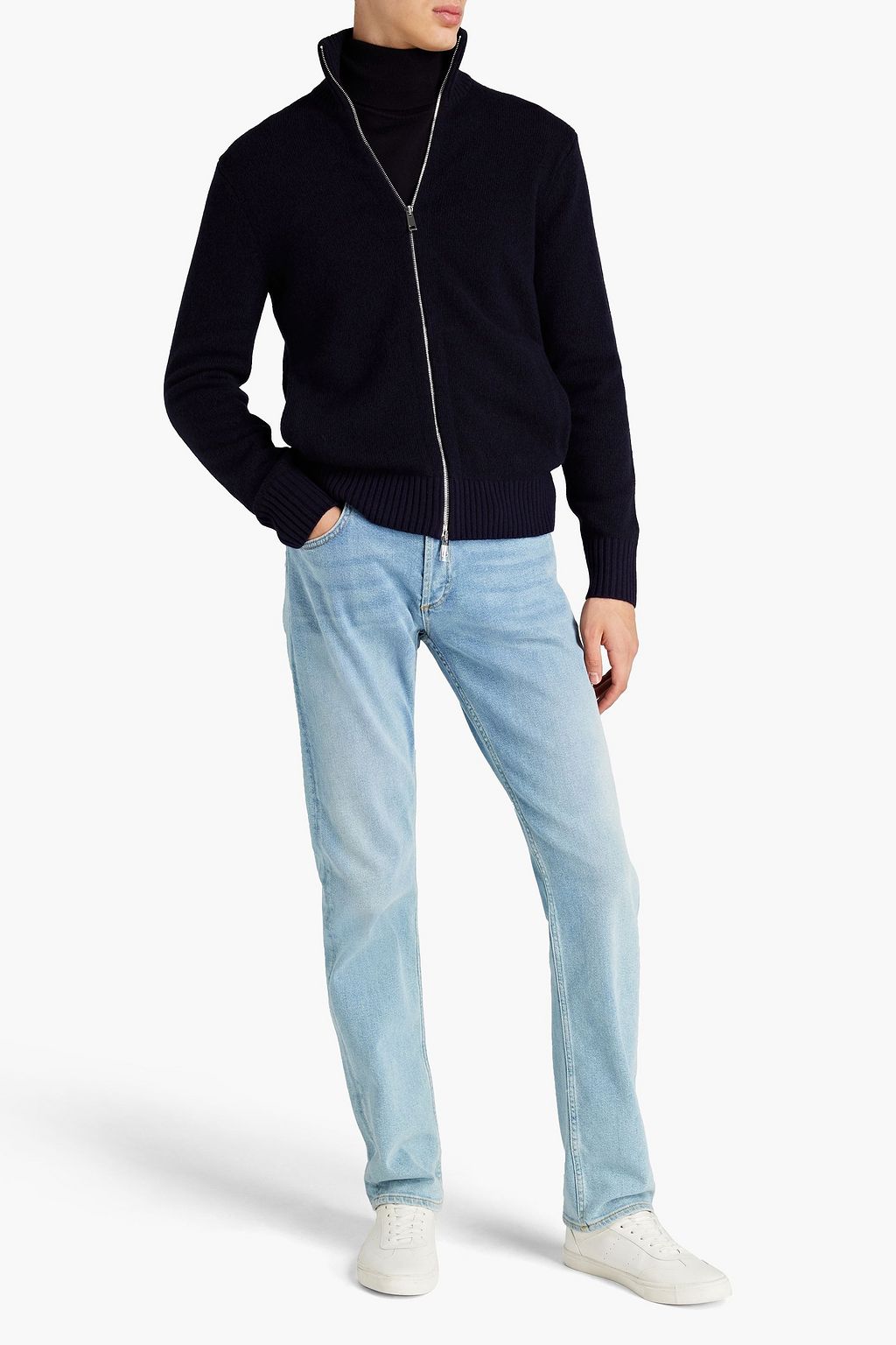 THEORY Jarkko wool-blend zip-up cardigan