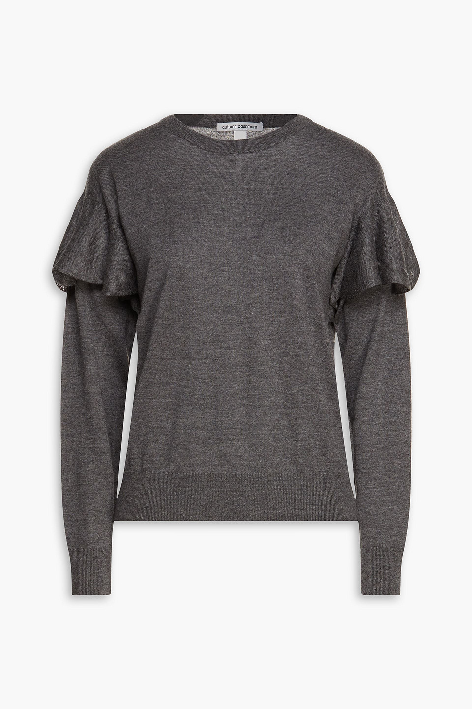Ruffled mélange cashmere sweater