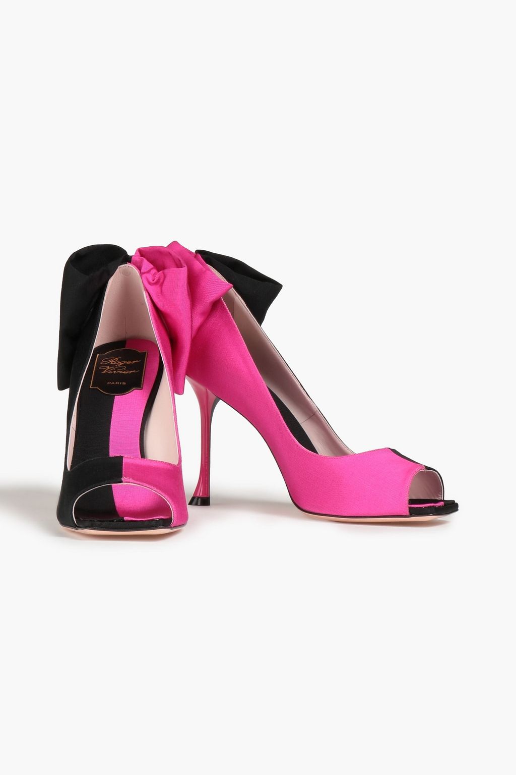 ROGER VIVIER Bibow bow-embellished two-tone ottoman pumps