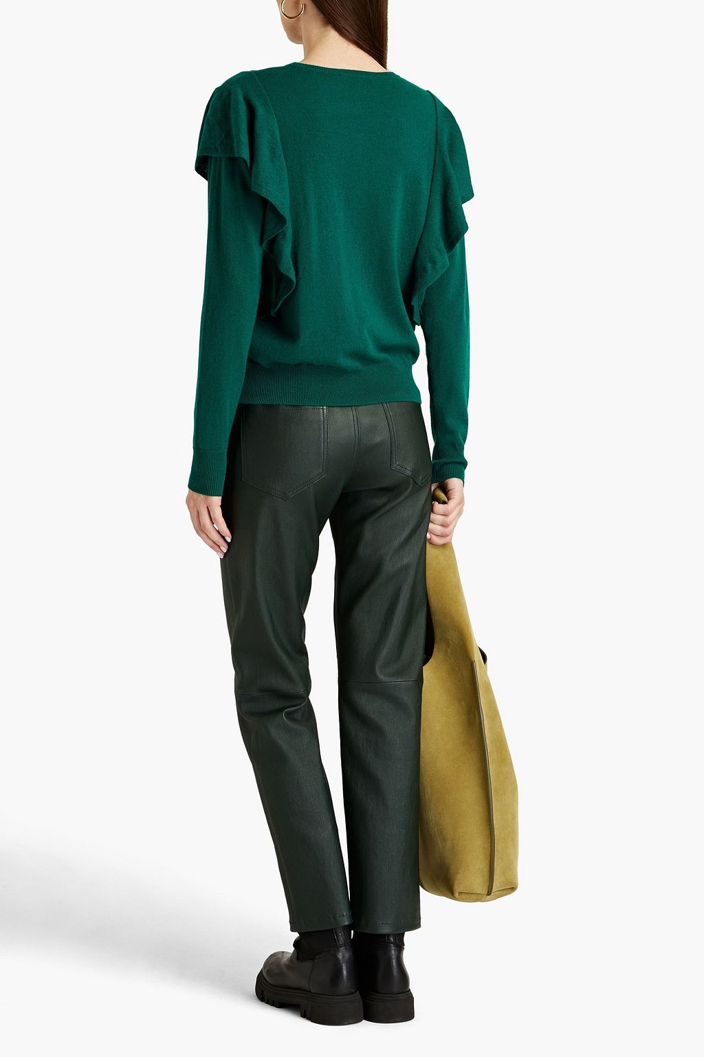 AUTUMN CASHMERE Ruffled cashmere sweater