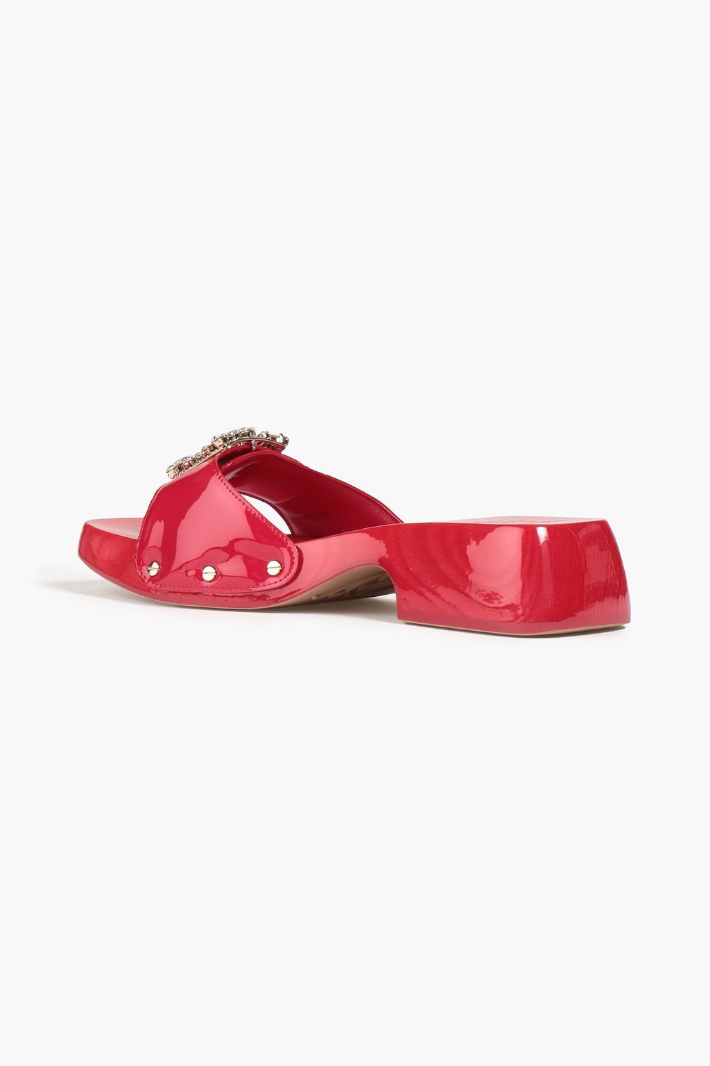 ROGER VIVIER Viv パテントレザー ミュール クリスタル付き