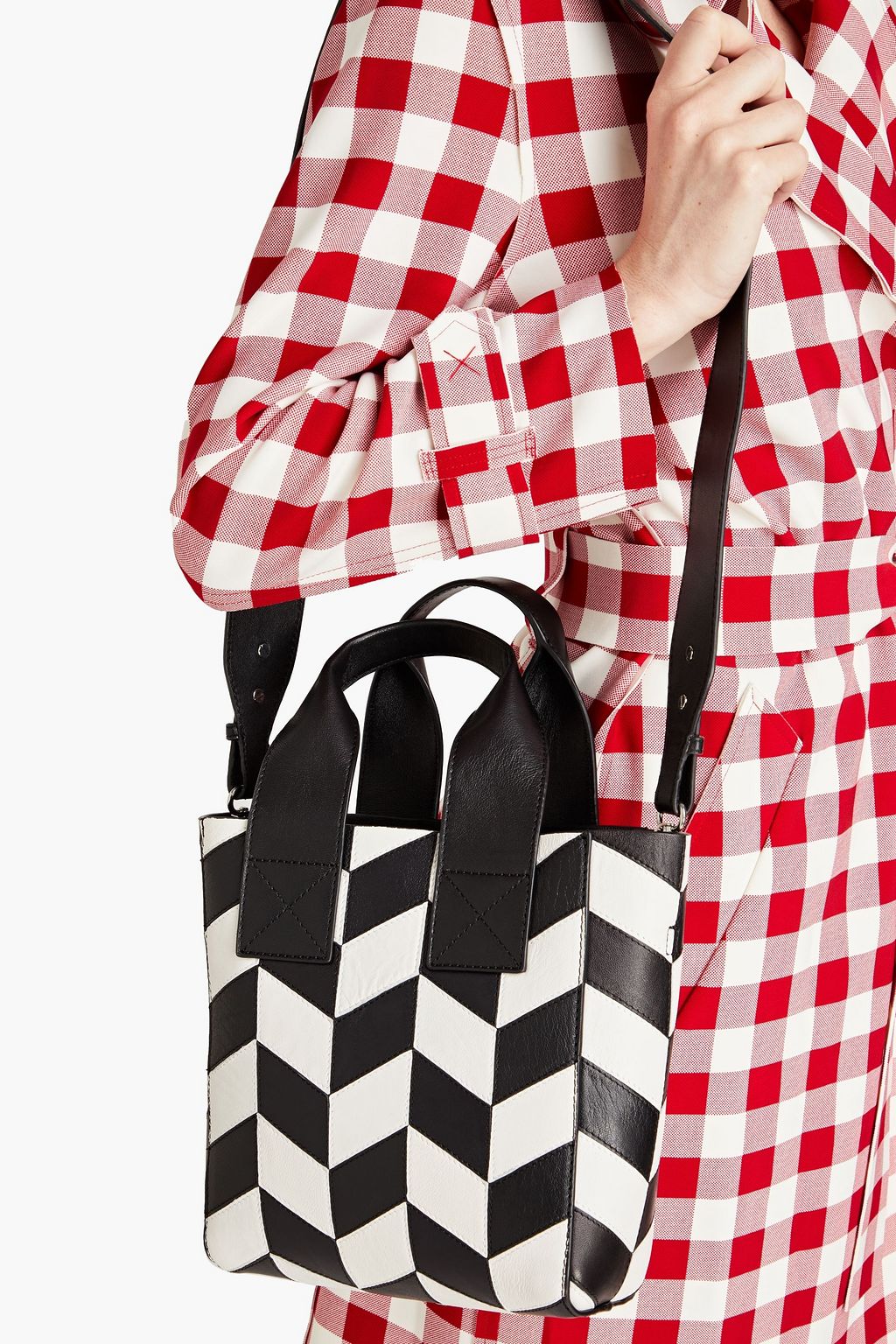 STAND STUDIO Amelia Mini two-tone leather tote