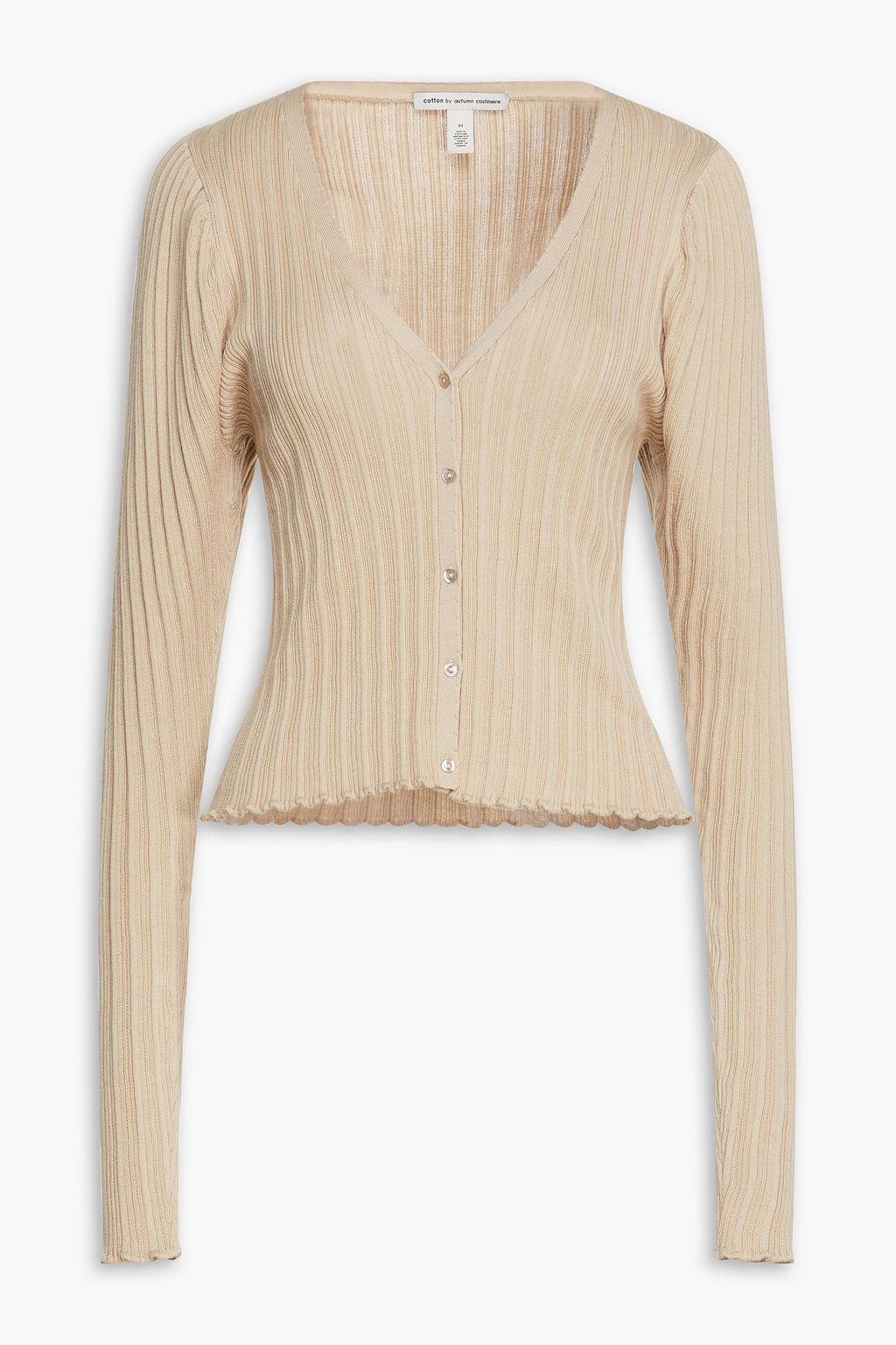Beige Ribbed cotton cardigan | COTTON 