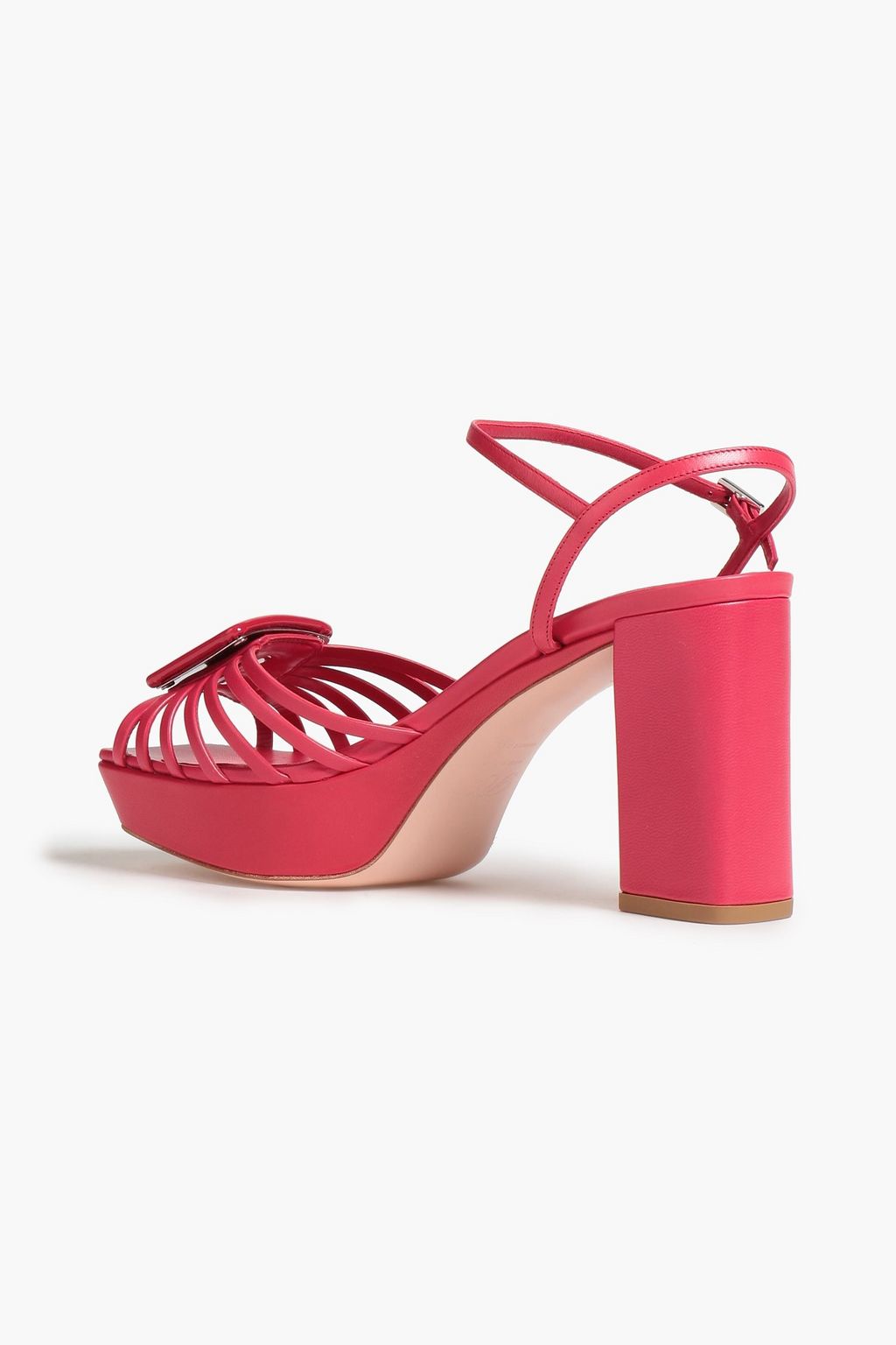 ROGER VIVIER Buckle-embellished leather platform sandals