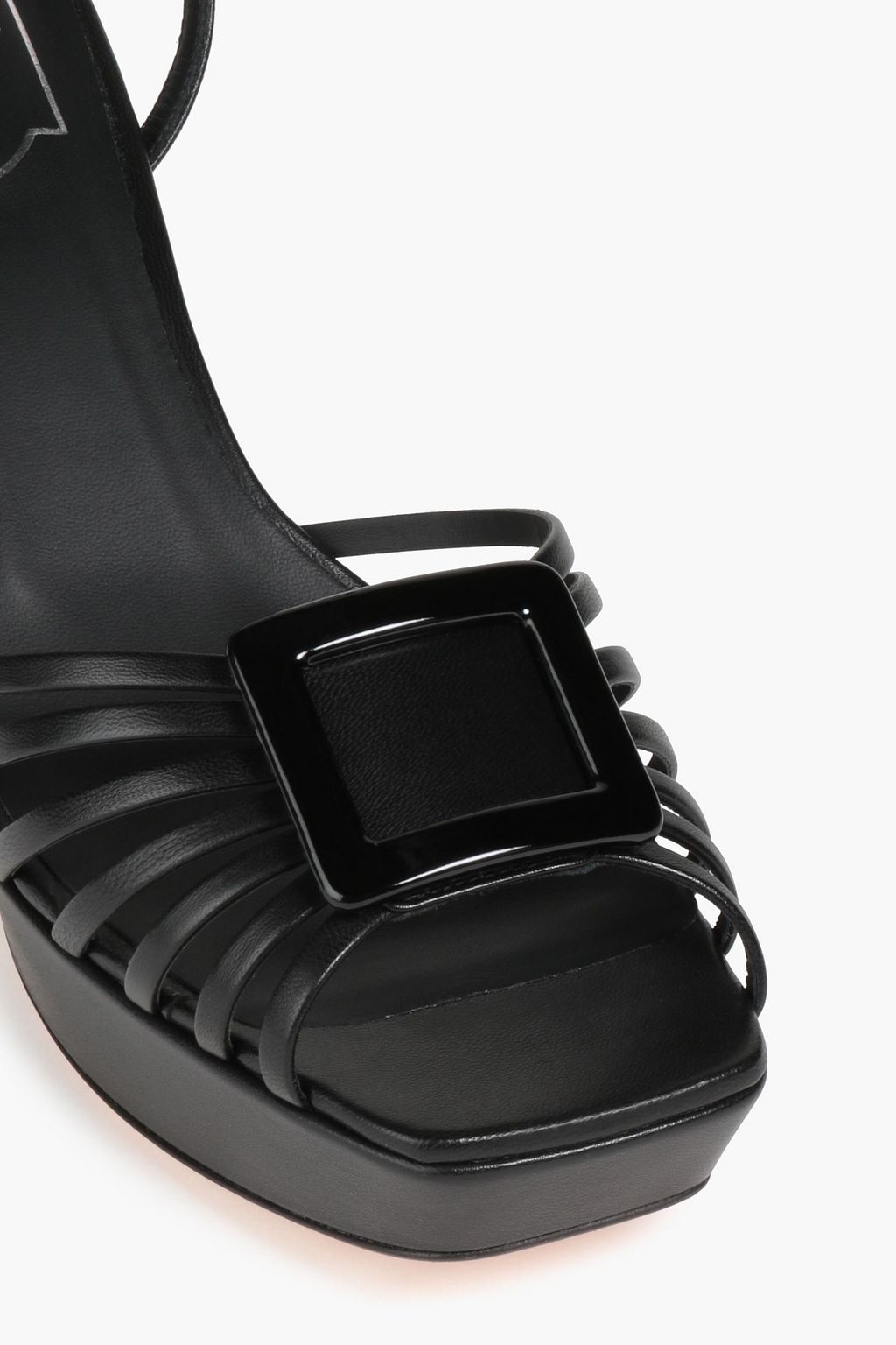ROGER VIVIER صندل بنعل سميك من الجلد مزين بإبزيم