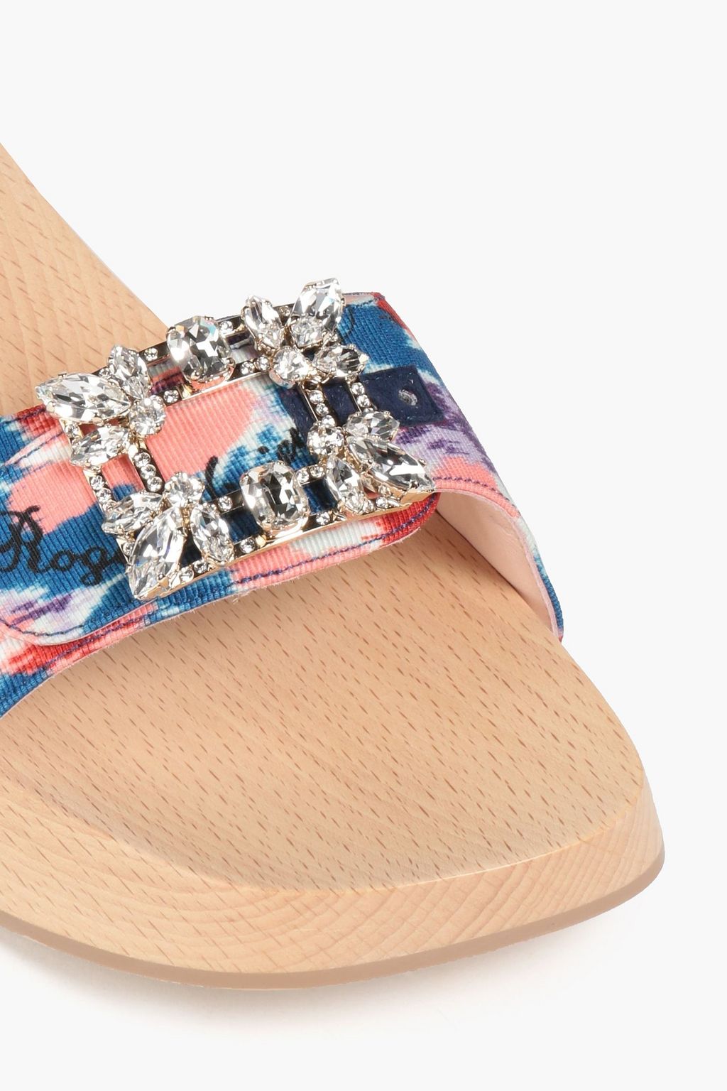 ROGER VIVIER حذاء ميول ’فيف’ من القماش العثماني مزين بطبعات ومزيّن بالكريستال
