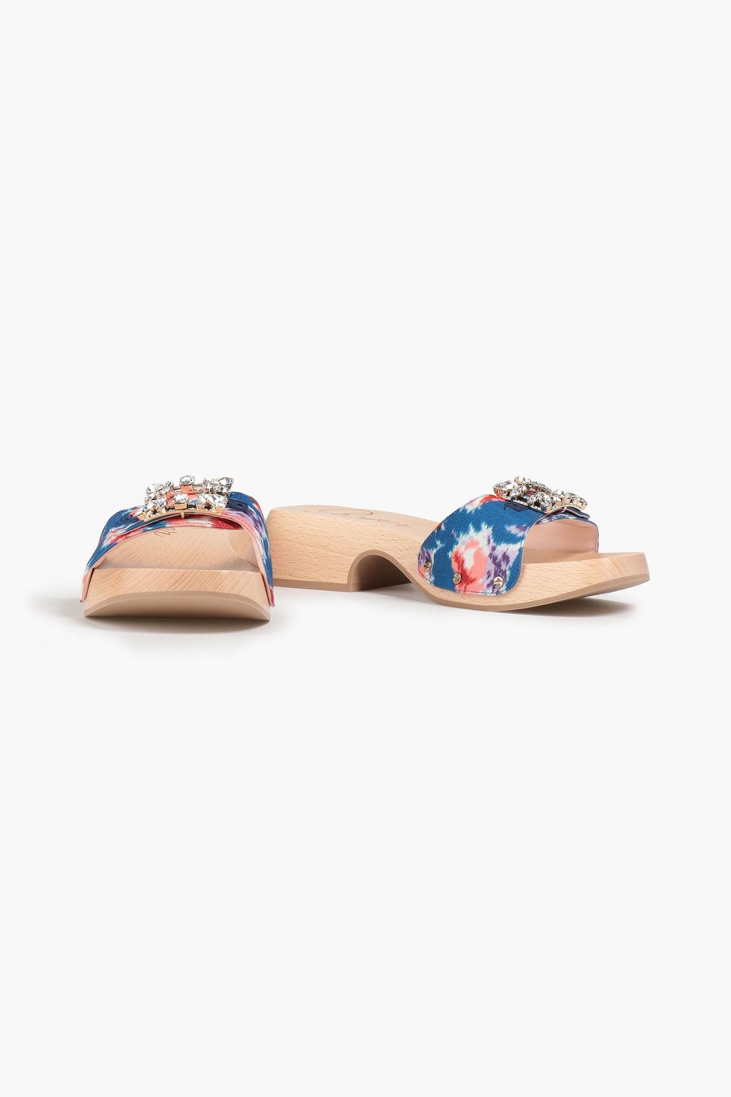 ROGER VIVIER حذاء ميول ’فيف’ من القماش العثماني مزين بطبعات ومزيّن بالكريستال