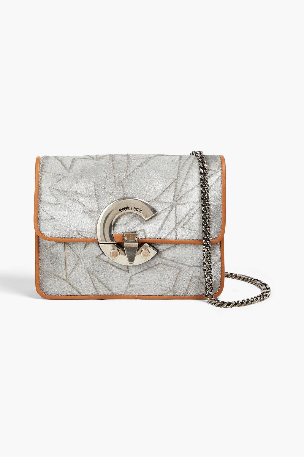 ROBERTO CAVALLI Gürteltasche aus Kalbshaar mit Ledereinsatz