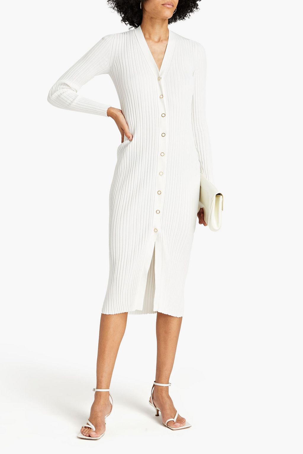 DION LEE Ribbed-knit midi dress