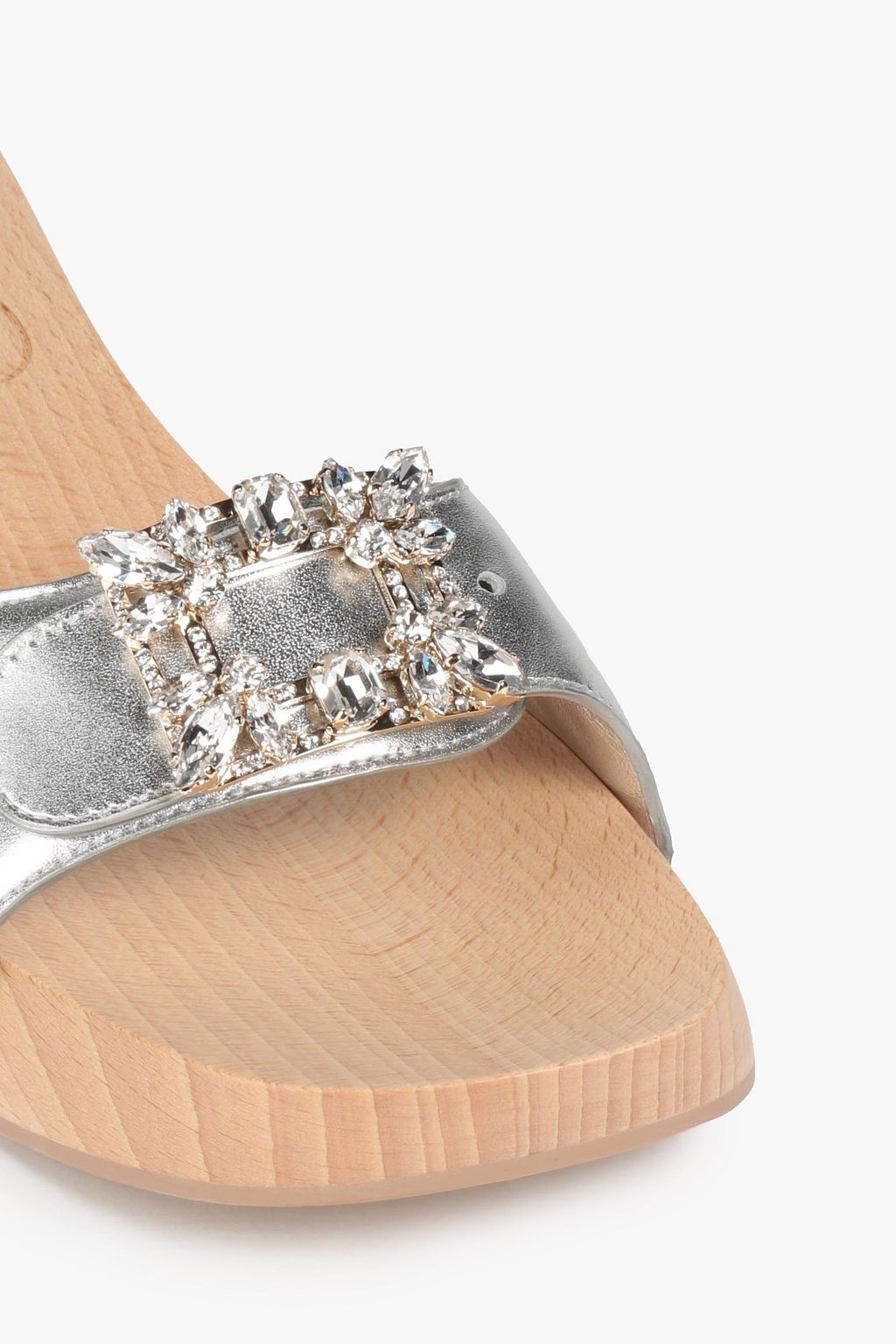 ROGER VIVIER حذاء ميول «فيف كلوجز» من الجلد بلون ميتاليك مزين بزخارف