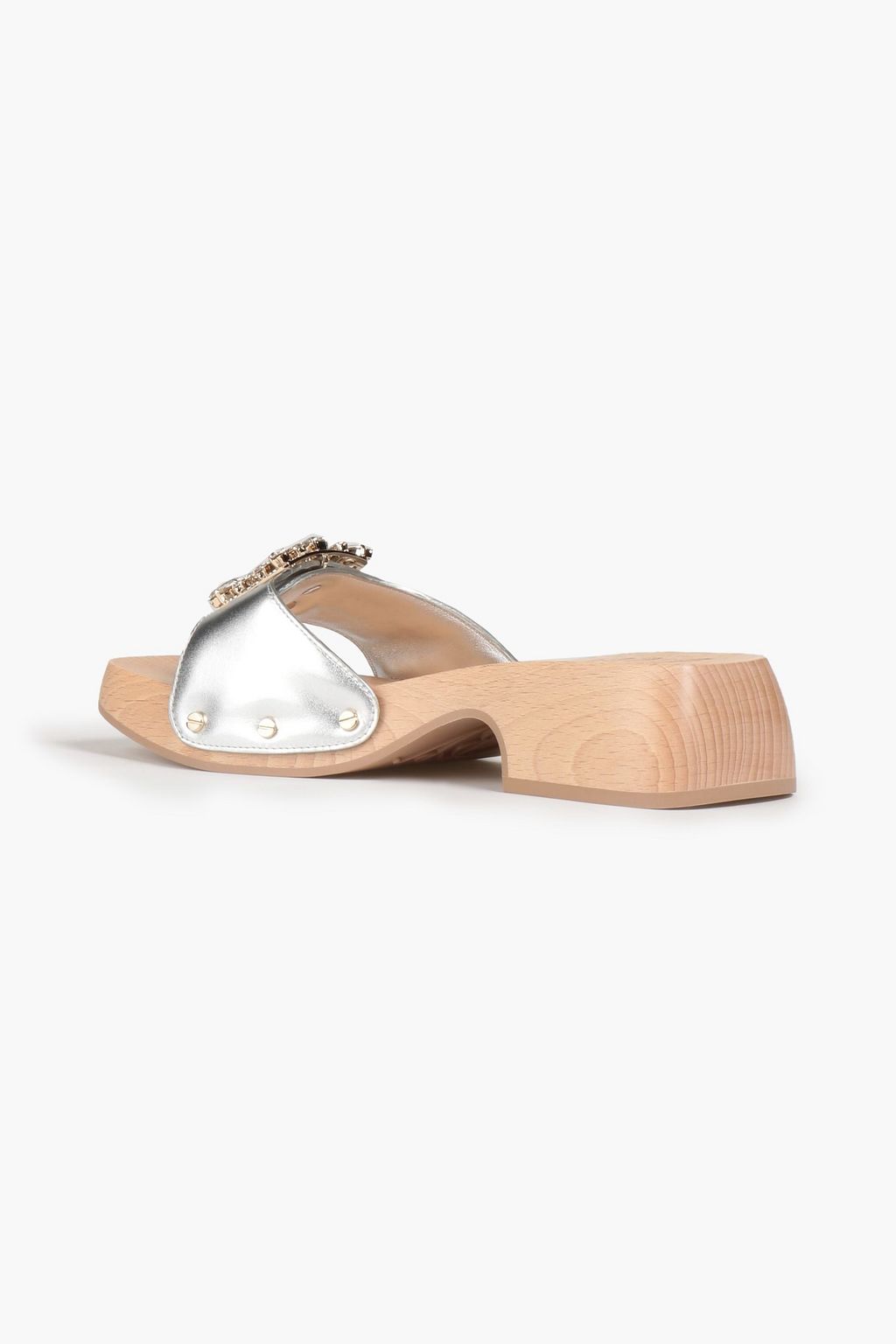 ROGER VIVIER حذاء ميول «فيف كلوجز» من الجلد بلون ميتاليك مزين بزخارف
