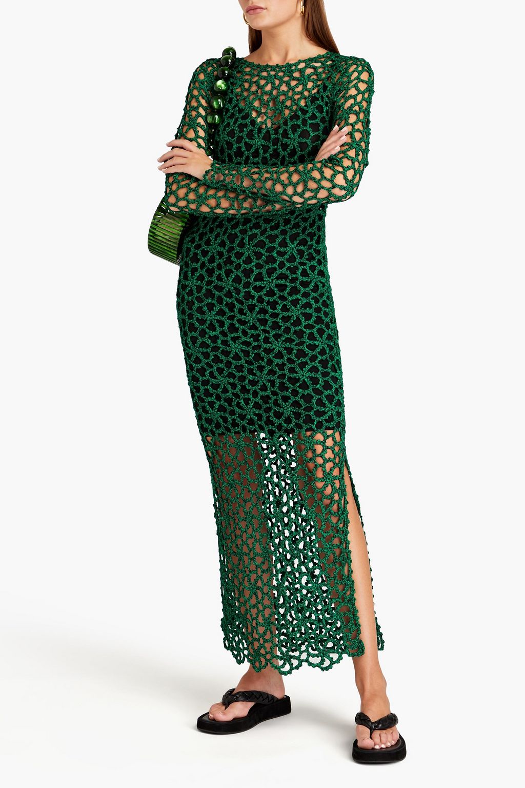 BY MALENE BIRGER Marled crochet-knit midi dress